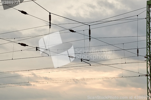 Image of Overhead cables of a railroad