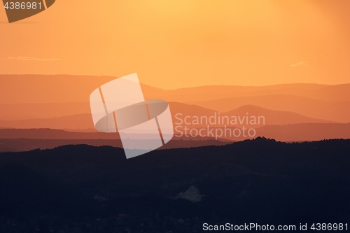 Image of Sunset Hilly Landscape