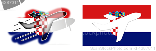 Image of Nation flag - Airplane isolated - Croatia