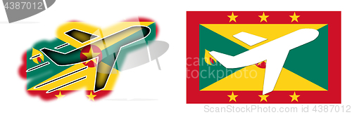 Image of Nation flag - Airplane isolated - Grenada