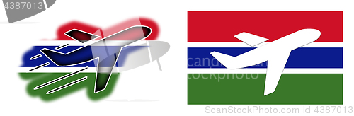 Image of Nation flag - Airplane isolated - Gambia