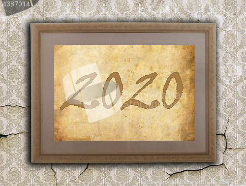 Image of Old frame with brown paper - 2020