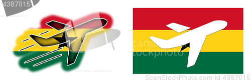 Image of Nation flag - Airplane isolated - Ghana