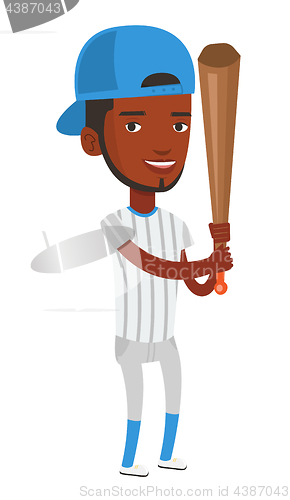 Image of Baseball player with bat vector illustration.