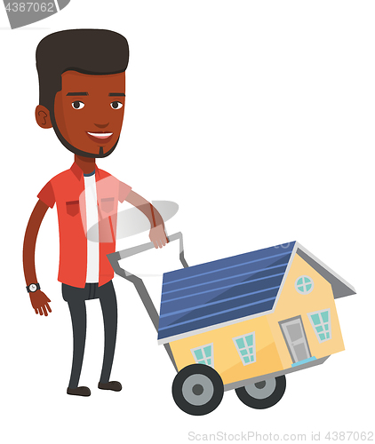 Image of Young man buying house vector illustration.