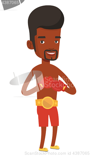 Image of African-american confident boxer.