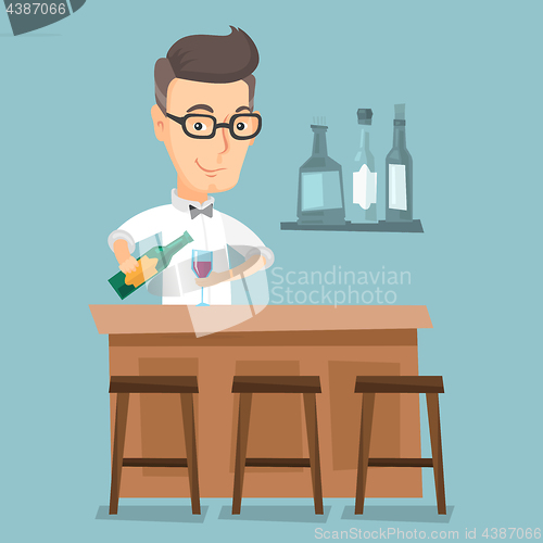 Image of Bartender standing at the bar counter.