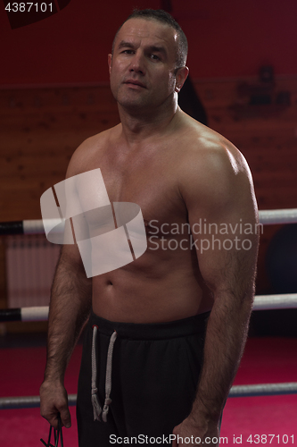 Image of portrait of muscular professional kickboxer