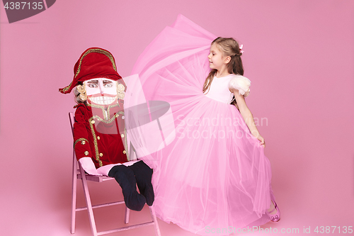 Image of The beauty ballerina with nutcracker