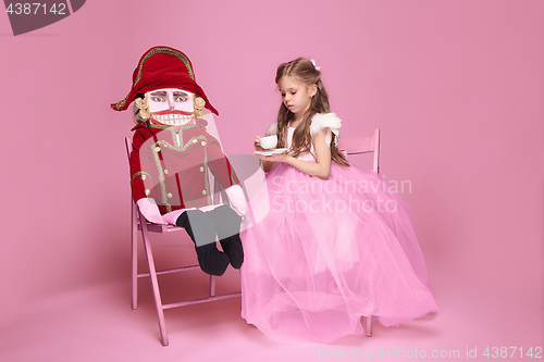 Image of The beauty ballerina with nutcracker