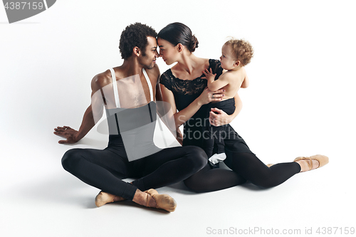 Image of A happy family on white background