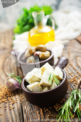 Image of cheese and olives