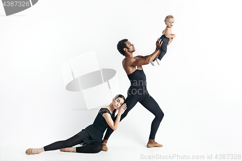 Image of A happy family on white background