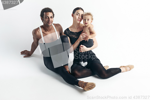 Image of A happy family on white background