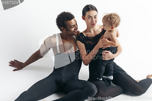 Image of A happy family on white background