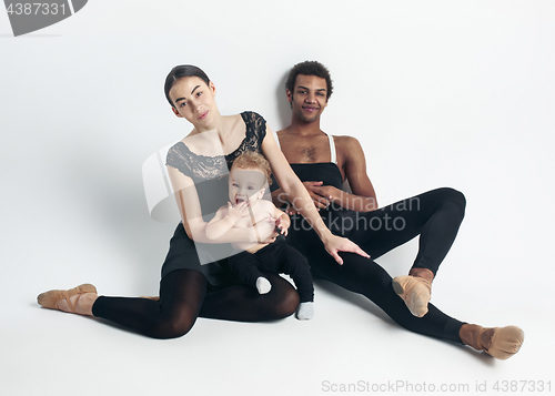 Image of A happy family on white background