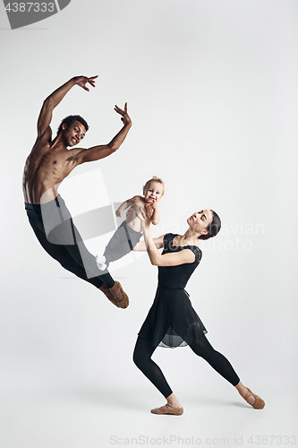 Image of A happy family on white background