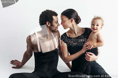 Image of A happy family on white background