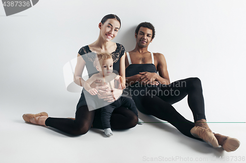 Image of A happy family on white background
