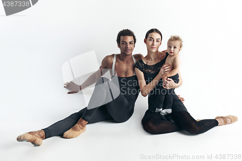 Image of A happy family on white background