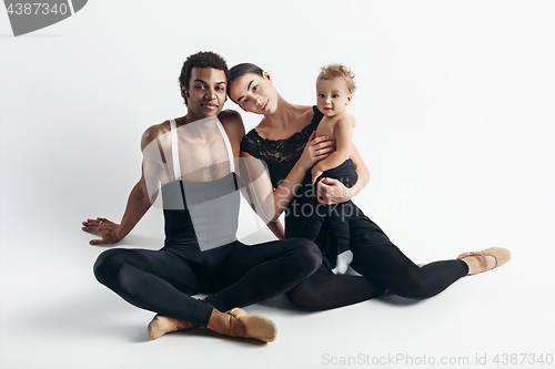 Image of A happy family on white background