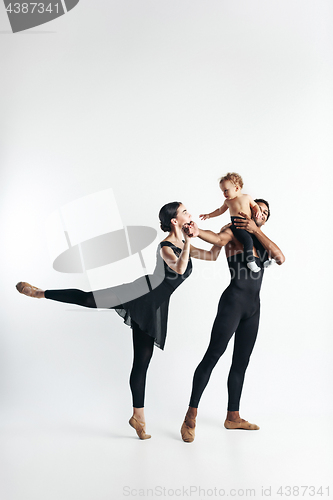 Image of A happy family on white background