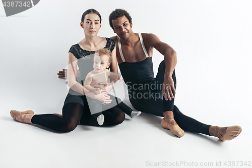 Image of A happy family on white background