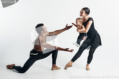 Image of A happy family on white background