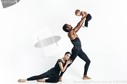 Image of A happy family on white background