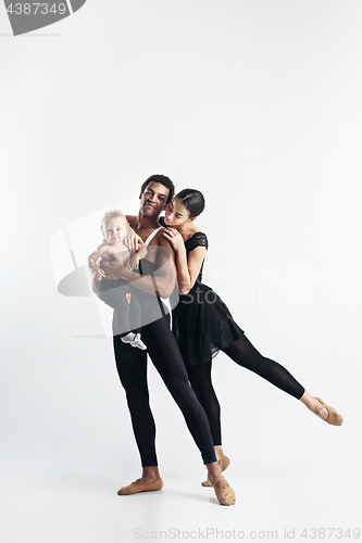 Image of A happy family on white background