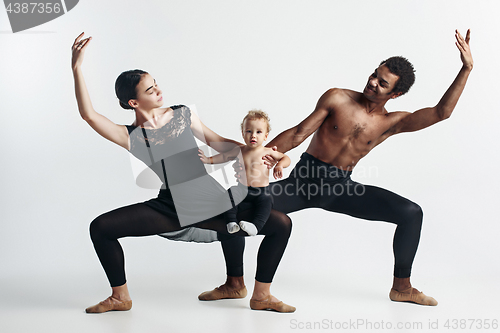 Image of A happy family on white background