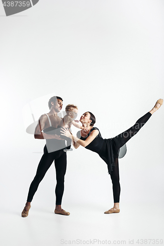 Image of A happy family on white background