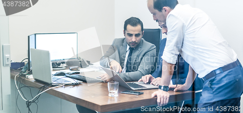 Image of Corporate businessteam working in modern office.