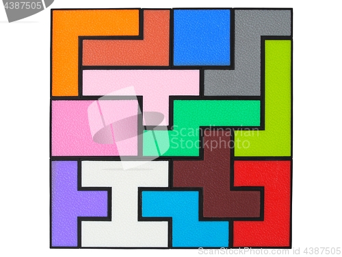 Image of Wooden puzzle on white