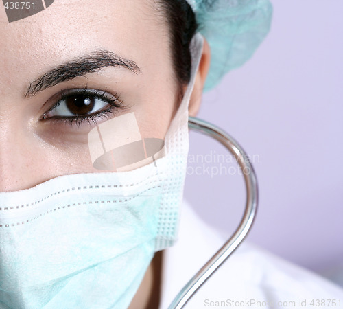 Image of Young doctor with stethoscope.