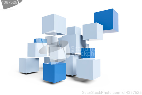 Image of blue cubes construction