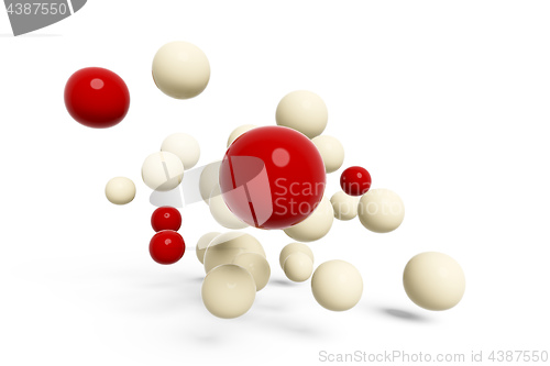 Image of red and beige balls