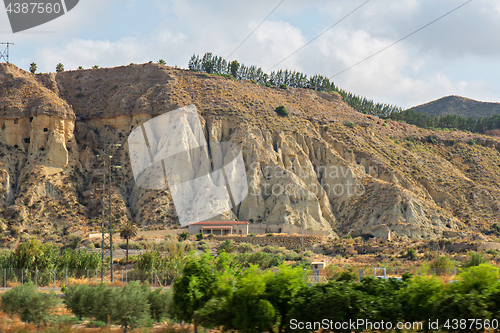 Image of Panoramic view to the mountains in motion