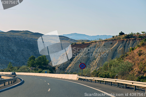 Image of Curve of road in mountain
