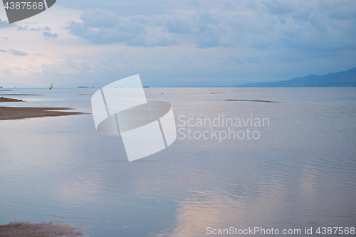 Image of Romantic tranquil and peaceful dusk sea view
