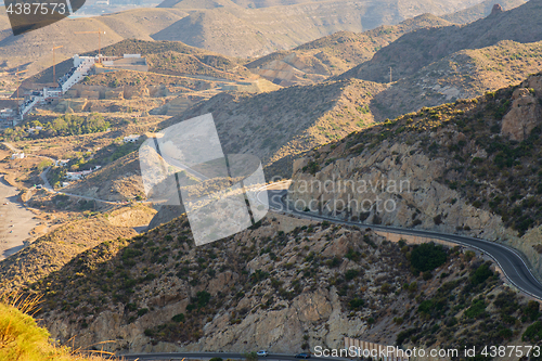 Image of Aerial above view of a rural landscape