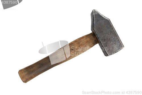 Image of typical old hammer isolated on white