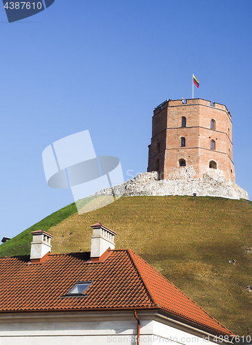 Image of historic Gedimino Fort on Gediminas\' Hill  old district Vilnius,