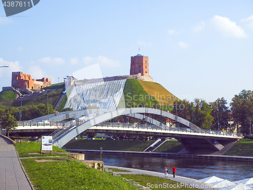 Image of Vilnius, Lithuania Gediminas\' Hill with funicular Gediminas Fort