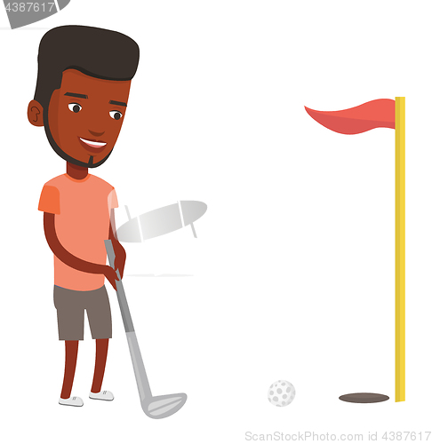 Image of Golfer hitting the ball vector illustration.