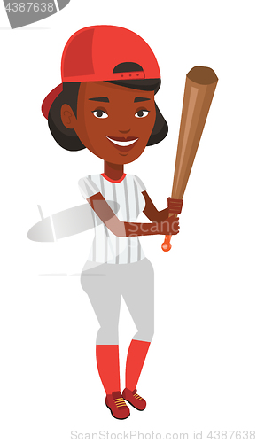 Image of Baseball player with bat vector illustration.