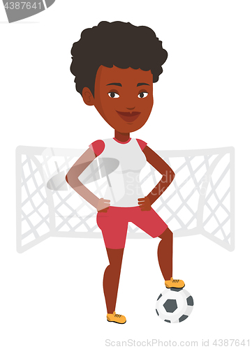 Image of Football player with ball vector illustration.