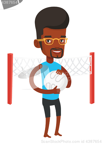 Image of Beach volleyball player vector illustration.