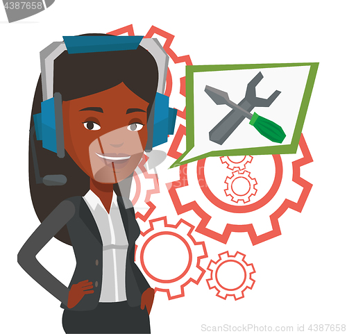 Image of Technical support operator vector illustration.