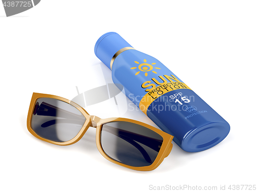 Image of Sunglasses and sunscreen